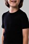 Boy's Cotton Crew Neck Flannel T-Shirt Black - 7