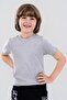 Boy's Cotton Crew Neck Flannel T-Shirt Gray Melange