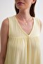 4673 Women's Drawstring Detailed Muslin Dress Butter Yellow - 6