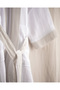 Cherina 100% Cotton Women's Muslin Bathrobe - White/Beige - 5