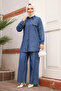 Navy Blue Jeans - Buttoned Double Suit 44631L