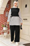 Black Hijab Sweater Double Set - 20084S - 2