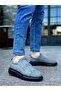 Laceless Double Tape Men's Shoes Gray (Black Sole) - 3