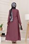 Hijab Dress with Side Zipper Detail - Dried Rose - 5