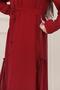 Hijab Dress with Side Zipper Detail - Burgundy - 4