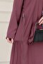 Hijab Dress with Side Zipper Detail - Dried Rose - 4