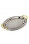 Sena Oval Labyrinth Pattern Silver Color Large Metal Tray 44 X 35 cm - 2
