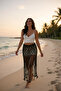 Handmade Macrame Gold Beaded Mesh Skirt, Beach Skirt, Festival Skirt - 3