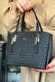 Women's Print Patterned Shoulder Bag and Wallet Set 2066-str Black 0611 - 4
