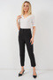 Women's Black High Waist Fabric Trousers 6650 - 3