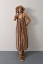 Shilsee Women's Necklace Viscos Long Strap Dress Brown
