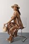 Shilsee Women's Necklace Viscos Long Strap Dress Brown - 6