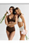 Yüksek Bel Basic Lazer kesim Bikini Külot Kilot - 5