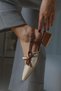 Backless heeled shoes backless evening shoes pearl-detail vegan leather heeled shoes
