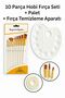 Artistic Kit 10-Piece Brush & Palette & Brush Cleaner Professional Painting Brush Set - White - 2