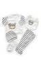 Girl with Teddy Bear Embroidered Cotton Luxury Newborn Hospital Discharge Set - 5