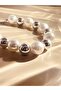 Large White-Grey Round Stone Necklace 42+6 cm with Extension - 2