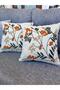 Bohemian Punch Embroidered Linen Throw Pillow Cover Set of 2 - 43X43 cm