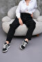 Black Linen Blend Casual Comfortable Fit Women's Trousers - 4
