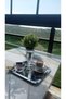 Luxury Yellow Stainless Steel 6-Piece Silver Coffee, Tea, Decorative Presentation Serving Tray with 1 Accessory - 2