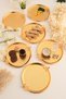Iren Round Honeycomb Model Butterfly Detailed Presentation Tray Gold Set of 6 - 5