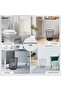 Mesh Wastebasket Trash Can – Silver & Black Steel Round Bin For Office, Home, Bathroom - 3