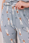 Women's Gray Rabbit Printed Soft Textured Short Sleeve Knitted Pajamas Set - 5