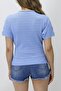 Women's Blue Short Sleeve Knitwear Sweater - 2