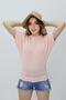 Women's Powder Short Sleeve Knitwear Sweater