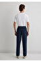 Linen Blended Navy Blue Trousers 0010293 -70757 - 4