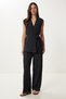 Belted Vest Palazzo Knitted Suit Black Lby0002 - 3