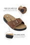 Women's Tan Orthopedic Slippers Hallux Heel Spur Bone Protrusion Supported Comfortable Daily Wear - 3