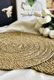 Natural Wicker Jute Bohemian Placemat 6 Pieces American Style Placemat & Placemat - Presentation Plate Mat 35X35 cm - 3
