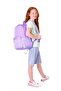 Soft Floral Girl's Three Compartment Purple Floral School Backpack - K1793 - 3