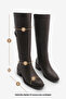 Women's Belt Accessory Side Zipper Heeled Boots Samole Brown - 8