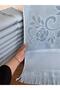50x90cm SARRA ETAMIN FRINGE TOWEL - OIL BLUE - 5