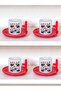 Heart and Panda Printed Set of 4 Turkish Coffee Cups