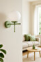 Feris Special Hall - Kitchen - Cafe Design Green Color Body White Glass Wall Sconce