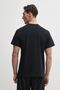 Men's Round Neck Short Sleeve Black T-Shirt with Logo Detail on the Collar - 2