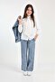 Girls' 3-Piece Denim Jean Set Denim Pants-Denim Blouse-Chiffon Shirt - 2