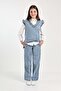Girls' 3-Piece Denim Jean Set Denim Pants-Denim Blouse-Chiffon Shirt - 4