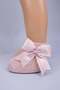 3-Piece Baby Girl Beige Dusty Rose White Socket Socks with Ribbon Bow Detail - 2