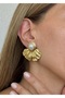 Sihra Accessories Vintage Pearl Leaf Model Earrings Gold Color - 3