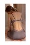 Women's Silk Satin Nightgown Set - Elegant V-Neck, Lace Stripe Lingerie Sleepwear without Robe - 3