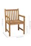 Garden Chairs 6 pcs with Cream White Cushions Solid Teak Wood - 3