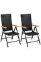 Stackable Garden Chairs 2 pcs Poly Rattan Black