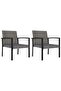 Garden Dining Chairs 2 pcs Poly Rattan Grey