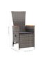 Reclining Garden Chairs 2 pcs with Cushions Poly Rattan Grey - 3