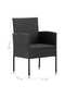 Garden Chairs with Black Cushions 2 pcs Black Poly Rattan - 3
