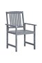 Garden Chairs with Cushions 2 pcs Grey Solid Acacia Wood - 8